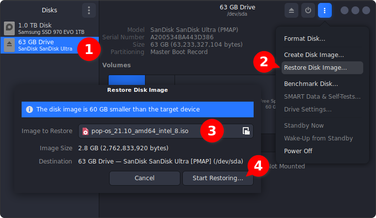 GNOME Disks screenshot